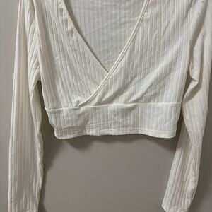 Elegant White Wrap Top